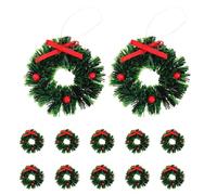SUPVOX 12PCS Miniature Christmas Wreath: Christmas Garland Hanging Decoration 1:12 Dollhouse Accessories Mini Wreaths Tree Hanging Decor for Holiday