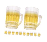 SUPVOX 12Pcs Miniature Dollhouse Beer Mugs Resin Beverage Cup Models Mini Pub Accessories for Micro Landscape Doll House Decoration and Desktop Display