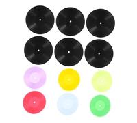 SUPVOX 12pcs Miniature Vinyl Records for Dollhouse Decoration Realistic Fake Black and Transparent Record Models Mini House Supplies for DIY Tiny Scenery and Doll Accessories