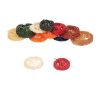 SUPVOX 12pcs Natural Organic Loofah Chew Toys for Hamsters and Rabbits, Large and Medium Sizes, Sturdy Teeth Cleaning Chews for Small Pets and Guinea Pigs Random Color