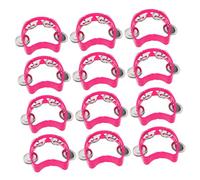 SUPVOX 12pcs Plastic Tambourine with Bells for Handheld Percussion Instrument for Music Education Group Lessons Rhythm Shaker for Parties Festivals Classroom Activities