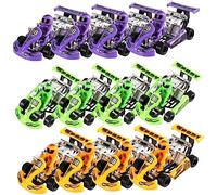 SUPVOX 12pcs Pull Back Friction Powered Cars for Cartoon Design with Bright Colors No Battery Needed Educational Learning for Birthday Party Bag Stuffers and