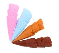 SUPVOX 12pcs Realistic Fake Ice Cream Cone Models Lifelike Dollhouse Props for Pretend Play Photography Creative Combinations for Ice Cream Shop Decor Educational Learning Fun
