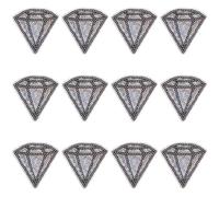 SUPVOX 12pcs Sequined Appliques Diamond Pattern Patch Cloth Decorative DIY Patches Creative Design for Clothes and Pillowcases Art and Craft
