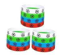 SUPVOX 12pcs Silicone Football Wristbands for Men Comfortable Wear-resistant Soccer Bracelets in Red White Blue Green Sports Themed Party Favors and Fan Memorabilia for Outdoor Events