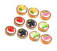 SUPVOX 12pcs Simulated Cream Cake Miniature Cake for Kitchen Scene Decor Tiny Fake Dessert Models for Play Resin Material Fruitcake Decoration