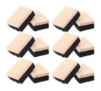 SUPVOX 12Pcs Small Felt Cloth Blackboard Erasers Wooden Mini Set for Teaching and Office Use