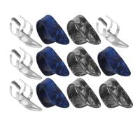 SUPVOX 12pcs Steel Guitar Pick Set Unique Thumb and Finger Picks for Ukulele Banjo Acoustic Electric Playing Guitar Supplies