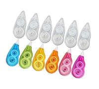 SUPVOX 12pcs Student Correction Tape Set 12m Adhesive Correction Rolls Portable Small Tape Erasers for School Office Use with Rainbow and Plain Designs