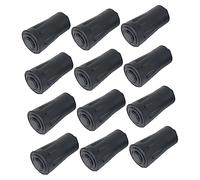 SUPVOX 12pcs Trekking Pole Foot Protectors Slip Pads for Hiking Sticks Durable Rubber Caps for Climbing Canes Shockproof Black Tips for Enhanced Stability