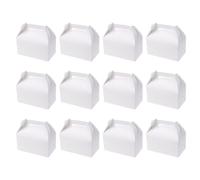 SUPVOX 12pcs White Paper Treat Boxes for Cookies and Cake, Easy to Assemble No Glue Required Baking Boxes, Portable Party Favour Packaging Suitable for School and Party Use