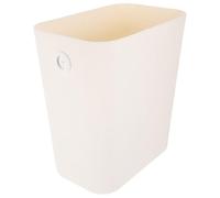 SUPVOX 13l Milk White Trash Can with No-pressure Ring, Rectangular Household Rubbish Bin for Kitchen, Bathroom, and Bedroom Waste Storage