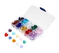SUPVOX 14mm Heart Shaped Crystal Glass Spacer Beads 100pcs DIY Jewelry Making Beads Assortment with 10 Colors for Crafting Accessories and Hair Decorations