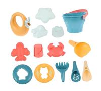 SUPVOX 14pcs Beach Sand Set with Soft Molds and Bucket Safe Frosted Texture for Hand Coordination and Outdoor Play Mixed Colors for Boys