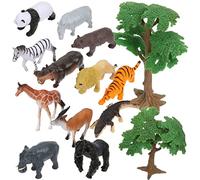 SUPVOX 14pcs Forest Animal Figurines Realistic Tiny Animal for Micro Scene Layouts and Sand Table Play Trees