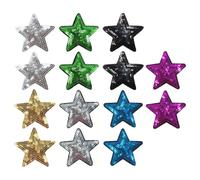 SUPVOX 14pcs Sequin Star Embroidery Patches 7.5cm Clothes Decorative Stick-on Appliques for Jackets DIY Sewing Repair Accessories Assorted Colors