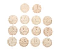 SUPVOX 14pcs Wooden Growth Milestone Cards Monthly Photography Props for Boy Girl Unique Design for Charming Photos Safe Reusable and Recyclable Material for Celebrating First Year