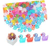 SUPVOX 150 Pcs Glow Dark Mini Resin Ducks Small Tiny Ducks for Desktop Decorations Garden Miniatures Sturdy Material Multi Color Collection