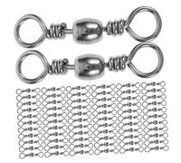 SUPVOX 150pcs Barrel Swivels for Saltwater Freshwater Fishing Rolling Ball Bearing Connectors with Polished Surface for Line Protection Snap Swivels for Kayak and Boat Fishing