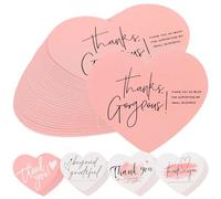SUPVOX 150pcs Heart Shaped Thank You Cards Paper Tags Wedding Labels for Presents Elegant Coated Paper Smooth to Touch Can Be Kept for A Long Time Birthday Bridal Shower