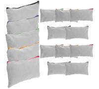 SUPVOX 15pcs Canvas Zipper Pouch Set for DIY Heat Transfer and Hand-Painting, Beige Sublimation Blank Pencil Bags 12x21cm, Multipurpose Travel Cosmetic and Stationery Storage Random Color