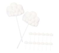 SUPVOX 15Pcs Cloud Shaped Cake Toppers Wedding Party Decorations Romantic White Cupcake Picks for Birthday Dessert Enhancers Safe and Easy to Use