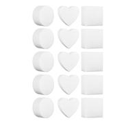 SUPVOX 15pcs Foam Cake Mold Set for DIY Painting 4-inch Round Heart Square Shapes 5cm High Foam Cake Dummy Models for Baking Practice in Home Kitchen