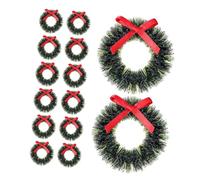 SUPVOX 15pcs Hanging Wreaths Wreath Dollhouse Accessories Miniature Dollhouse Garland Mini Door Garland Mini Decor Simulated Green