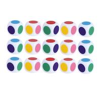 SUPVOX 15Pcs Interactive Color Dices for Learning Acrylic Counting Dices for Teaching Colors Fun Educational Dice for School Activities and Family Games