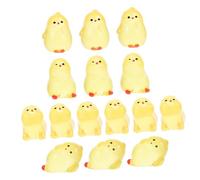 SUPVOX 15pcs Luminous Mini Resin Chick Figurines Glow the Dark Tabletop Garden Decor for Fairy Miniature Landscape Suitable for Flower Pots and Decorations