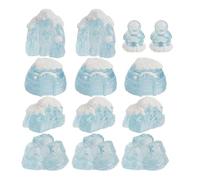 SUPVOX 15pcs Mini Winter Figurines Set with Penguin Miniatures, Igloo, Snow Mountain, and Glacier Resin Models for ’ Crafts, Aquarium Decoration, and Christmas Cake Toppers