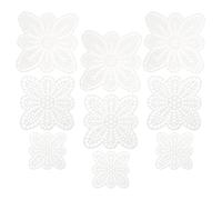 SUPVOX 15pcs Plastic Grid Sheets for DIY Crafting, Petal-Shaped White Mesh Design Weaving Pads, Versatile Long-Term Use Plastic Mesh Canvas Sheets for Embroidery and Craft Making