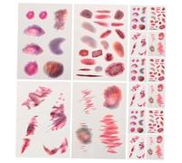 SUPVOX 16 Sheets Realistic Temporary Face Scars for Halloween Diverse Fake Wound Stickers for Zombie Cosplay Masquerade Party DIY Transformation