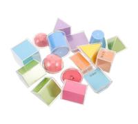 SUPVOX 16pcs 3d Geometric Solids For Teaching Volume - Transparent Case Folding Math Toys Manipulatives - Plastic Shapes Geometry Blocks For School Stem Educational