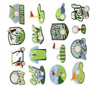 SUPVOX 16Pcs Embroidered Golf Sew-On Patches Green Cartoon Iron-On Appliques for Hats Backpacks Pants Jackets DIY Craft Accessories