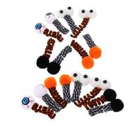 SUPVOX 16pcs Halloween Eyeball Cat Spring Plush Fuzzy Spiral Springs Interactive Chewing Balls for Indoor Cats Biting Swatting Hunting Enrichment