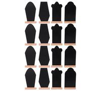 SUPVOX 16pcs Mini Chalkboard Signs Coffin-Shaped Tombstone Style Wooden Small Blackboard Message Boards with Smooth Writing Surfaces and Simple Wall Mounting for Wedding and Home Décor