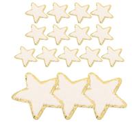 SUPVOX 16pcs Star Fabric Patches Sew on Star Applique with Sequin Edge Embroidery Creative Decoration Easy Application Multipurpose Use for Bags and Clothing DIY Clothing Repairs