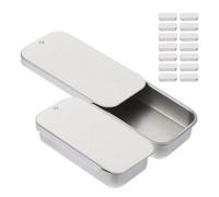 SUPVOX 16pcs Tinplate Sliding Cover Tin Boxes Salt Tin Storage Boxes for Daily Pills and Balms with Push and Pull Lids Design