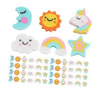 SUPVOX 180pcs Mini Cartoon Erasers Bulk Moon Clouds Star Shapes Precision Erasing Without Smudges Creative Rubbers for Students Homework Party Favors