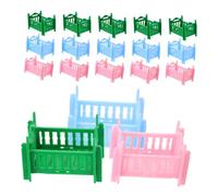 SUPVOX 18pcs Miniature Dollhouse Crib Bed Set with Detailed Design Stylish Doll Cradle Furniture for Pretend Play Compatible Tiny Bedroom Accessories for Family Engagement and Creative