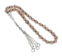 SUPVOX 1cm Purple Glass Islamic Rosary Beads Bracelet Muslim Prayer Bead String for Tasbih Delicate Worry Suitable for Religious Worship and Giving