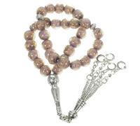 SUPVOX 1Cm Purple Glass Muslim Prayer Beads Bracelet, Islamic Rosary Hand String for Pilgrimage and Religious Worship, Delicate Muslim Praying Bead String Gift for Women