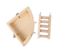 SUPVOX 1pc Chic Wooden Hamster Training Ladder Climbing for Hamsters Durable Pet Supply Beige Platform for Active Play Skill Development