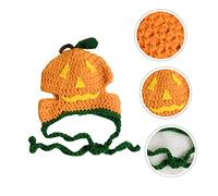 SUPVOX 1pc Funny Pet Pumpkin Hat Adorable Costume for Dogs Cats for Halloween Parties Hand Knitted Safe Comfortable Photo Prop for Memorable Moments