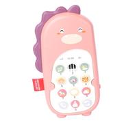 SUPVOX 1PC Imitation Mobile Phone for Bilingual Chewable Cartoon Phone Vibration Function Early Childhood Development Months and Up Pink Dinosaur No Battery