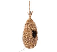 SUPVOX 1pc Woven Bird Nest Bird Breeding Nest Straw Bird Nest Birdcage Pendant Bird Nest Pendant Weaving Birds Shelter Drop-shaped Birds Shelter Artificial Birds Shelter Hibiscus Brown