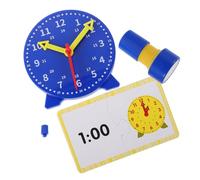 SUPVOX 1Set Analog Learning Clock Model with Ink Stamper Cards Educational Tool for Learn Concepts and School