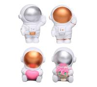 SUPVOX 1set Decorative Astronaut Figurines Themed Cake Toppers Premium Adornments for Room Party Decorations Unique Astronaut Modeling Craft for Home Office Decor 4pcs