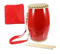 SUPVOX 1Set Durable Chinese Style Waist Drum Hand Drum with Sticks Strap Handkerchief Traditional Percussion Instrument for Celebrations Performances Lightweight
